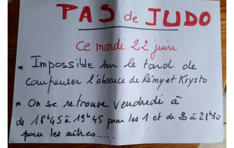 Dernière minute - Cours annulé